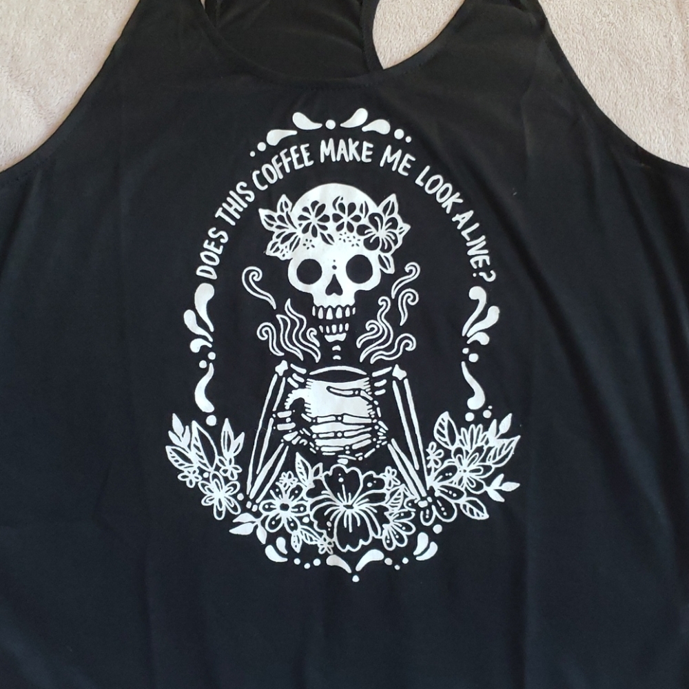Skull coffee racer back tank xl